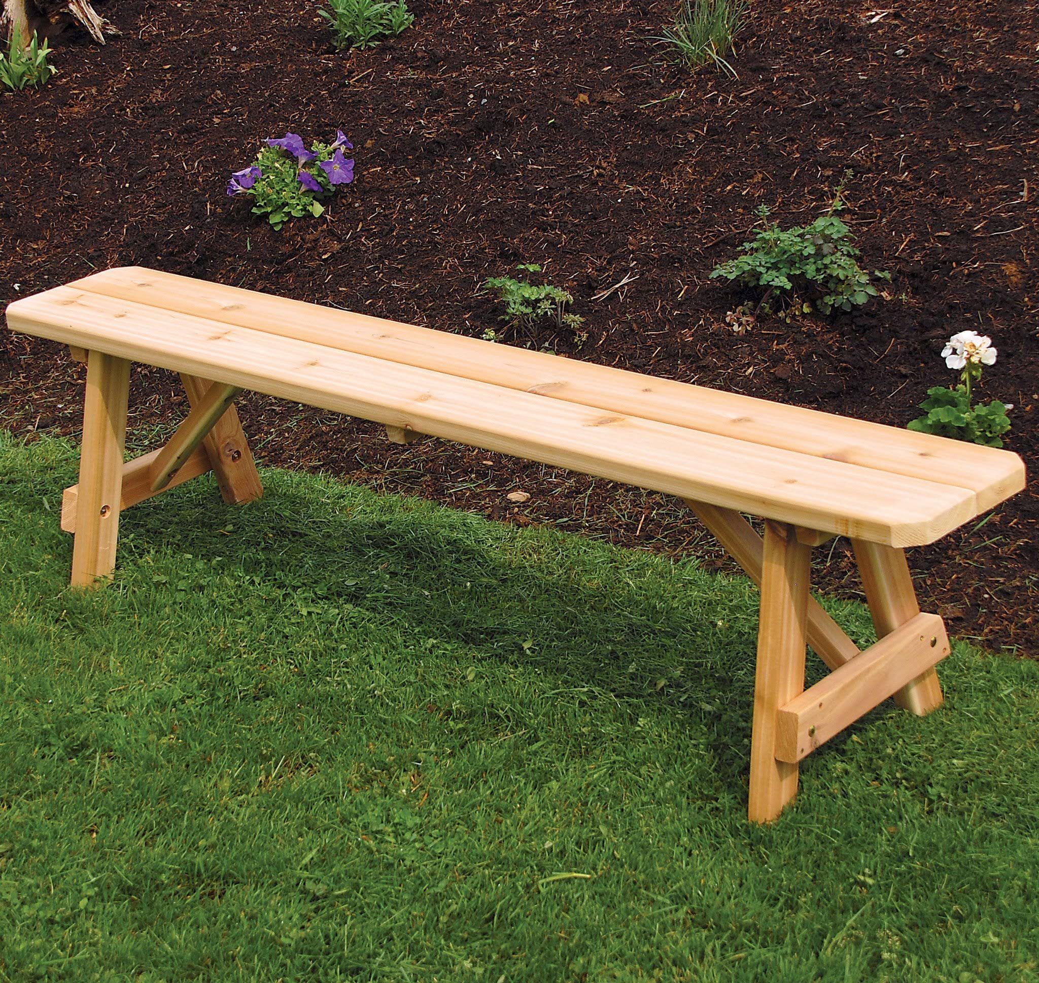 Red Cedar Traditional Backless Bench 8ft / Natural Stain