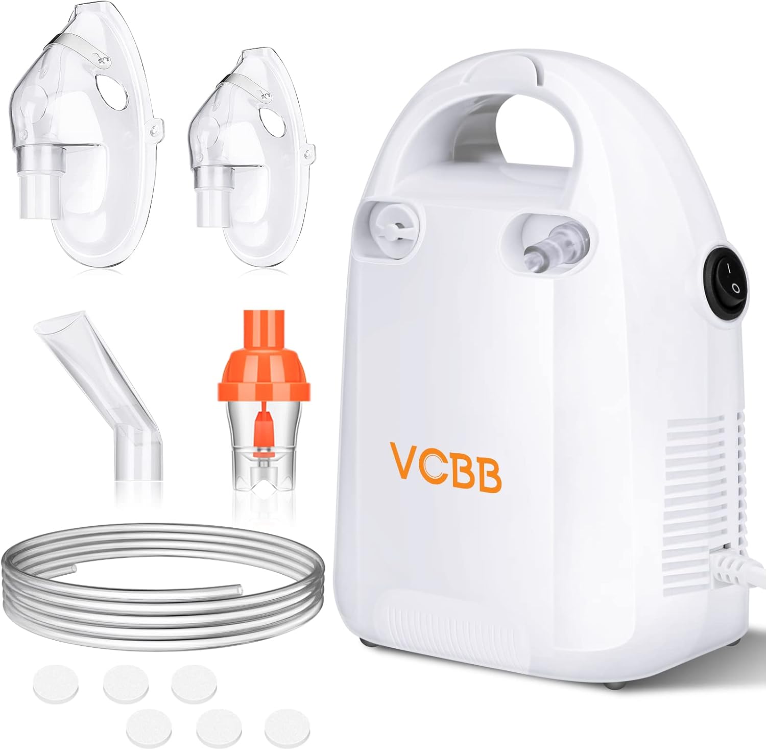 Portable Compressor Nebulizer Machine for Kids and Adults, Pro Compact Cool Mist System for Home Use with Nebulizer Mask Mouthpiece, Friendly for Breathing Problem