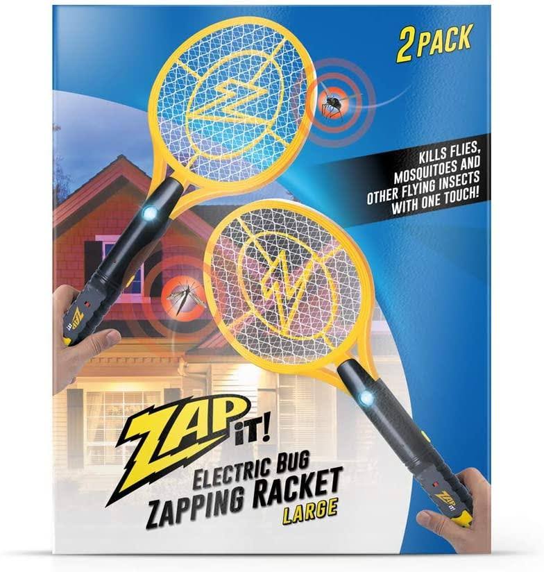 Zap It! Bug Zapper Rechargeable Bug Zapper Racket, 4,000 Volt, USB Charging Cable, 2 Pack
