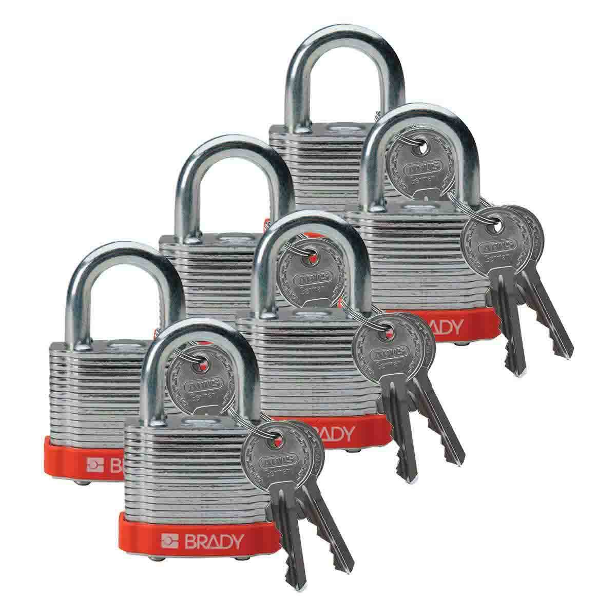 Brady 51283, Orange Steel Padlock with 0.75x22 Shackle