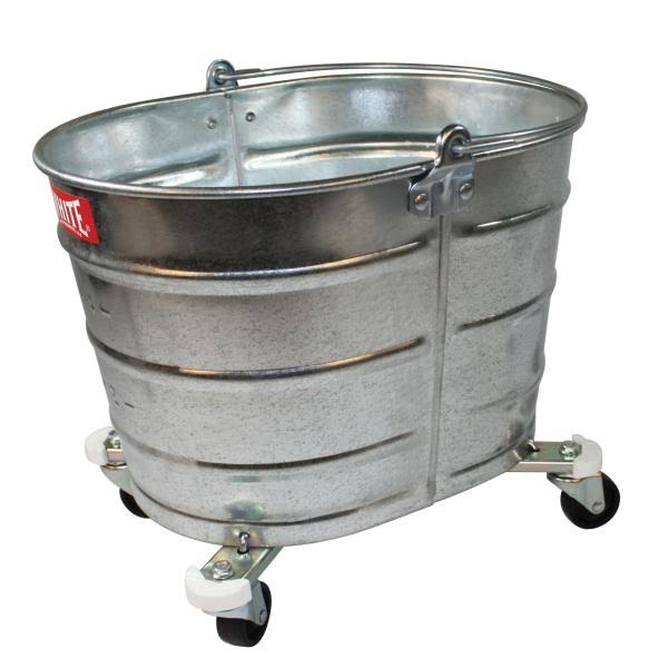 Impact Wh350 Oval Galvanized Steel Mop Bucket, 35 qt with 2x22 Casters