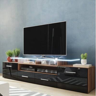 Aghancrossy TV Stand for TVs Up to 70x22 Orren Ellis Color: Walnut/Black