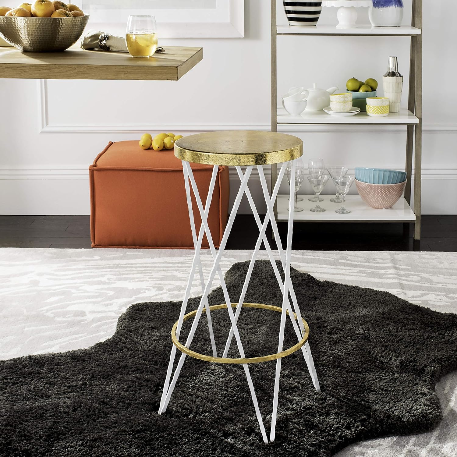 Safavieh Hester Bar Stool, Gold/Black