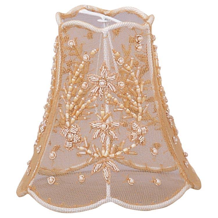 Crystorama 1SH-GOLD 5x22 Gold Beaded Shade on Lace