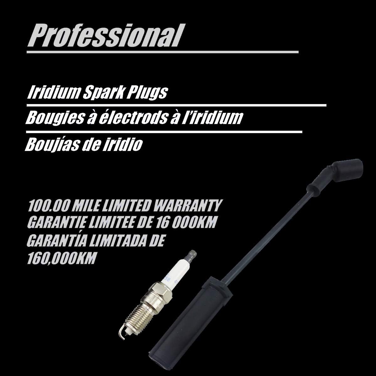 41-962 Spark Plugs + 9748HH Spark Plug Wires Fits for Chevrolet Silverado Suburban Avalanche Camaro Colorado Express Tahoe GMC Yukon Savana 1500 2500 Sierra Pontiac G8 Cadillac Escalade Hummer H2 H3