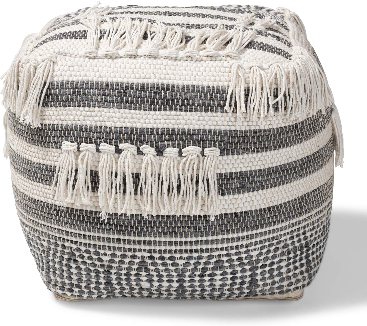 Baxton Studio Ottomans, One Size, Grey/Ivory Pack of 2