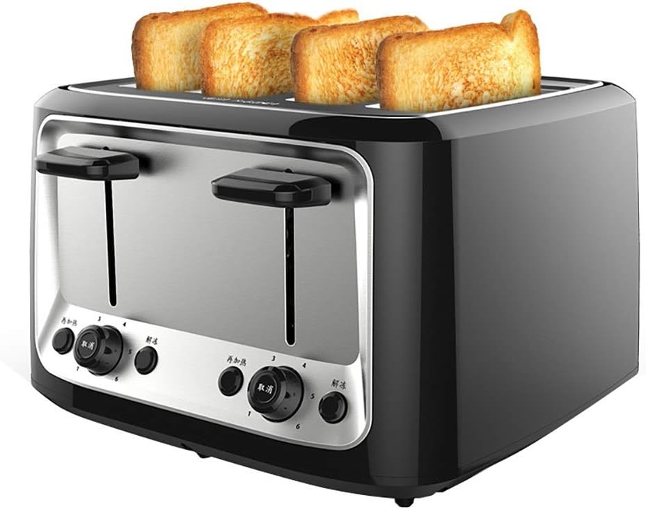 QSCVDEA Toaster, household toaster, automatic multifunctional 4-piece toaster breakfast machine