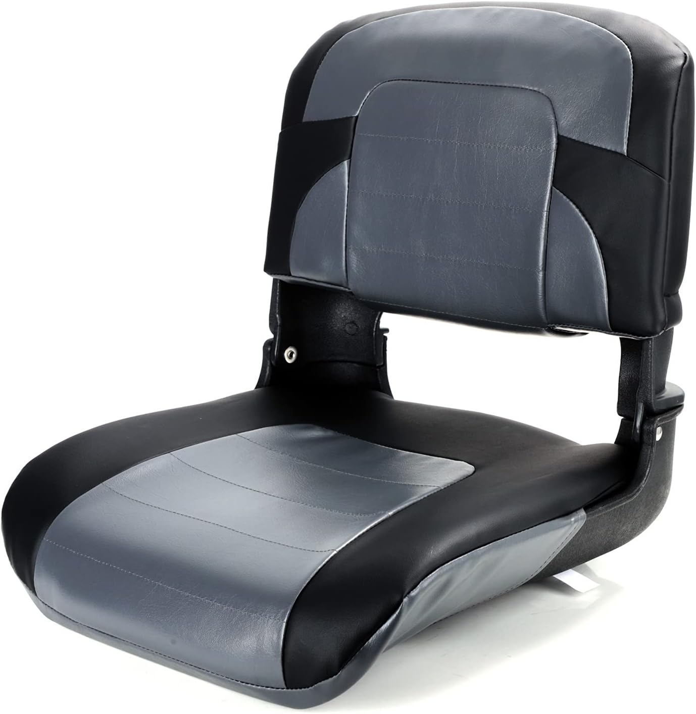 NESHULT Deluxe Marine Low Back Folding Boat Seat,Charocal/Black Pack of 2