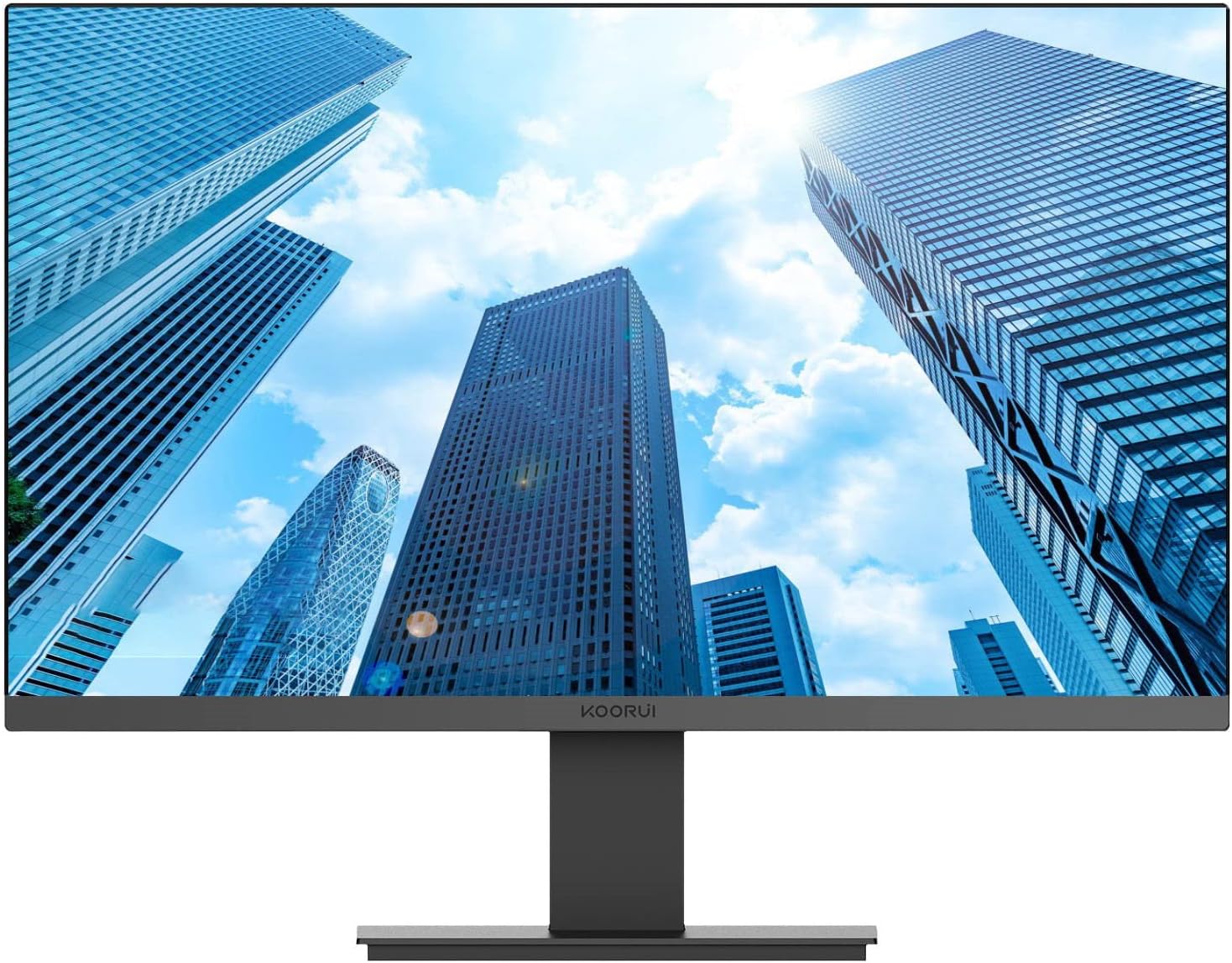KOORUI 22 Inch Computer Monitor, 1080p FHD 75Hz Desktop Monitor with HDMI VGA Free Flicker Low BlueLight, Frameless Led Monitor for PC Home Office, Black