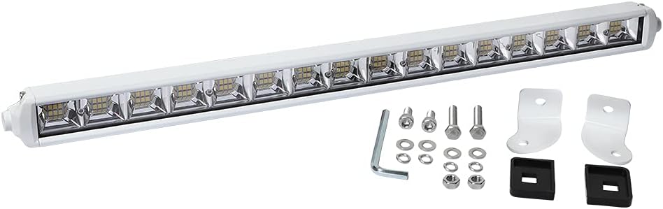 EXZEIT 22 Inch Led Light Bar for Boat Marine, 96W Waterproof Tested Deck/Dock Marine Lights 7700LMS 180°Flood Light, 12/24 V Led boat Lights Pack of 2