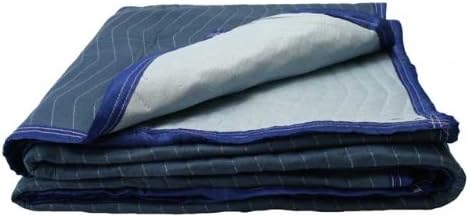 US Cargo Control Pro Mover Furniture Moving Pads - 80 Inches Long By 72 Inches Wide - Blue Moving Blankets - Cotton/Polyester Blend Fabric - Washable and Reusable - 4 Pack