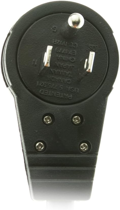 ACL 15 Feet Power Cable with 6 Outlets Surge Protector, Flat Rotating Plug, Horizontal Outlets, Black Pack of 2