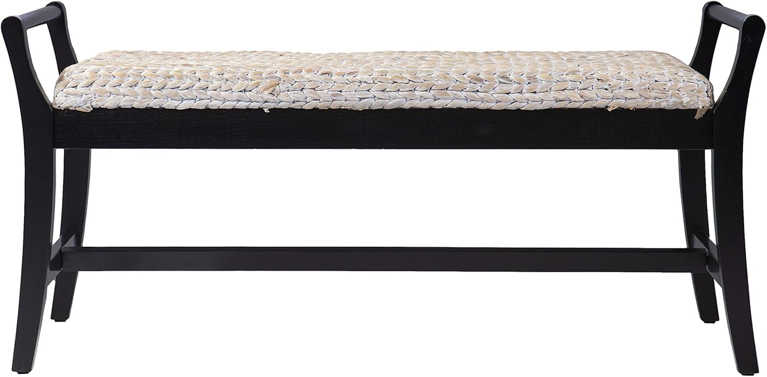 SEI Furniture Kellworth Water Hyacinth Bench, Natural/Black