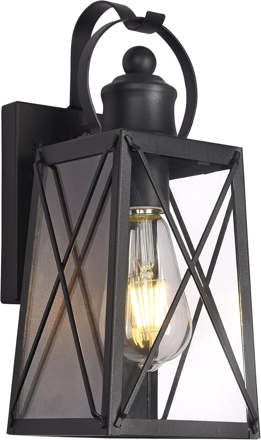 NAWVACE Outdoor Wall Lantern, Waterproof Wall Sconce, Porch Lights Wall Mount, Outdoor Light Fixture Exterior, Matte Black Wall lamp for Patio, Garage, Yards, Entry Way, E26 Base