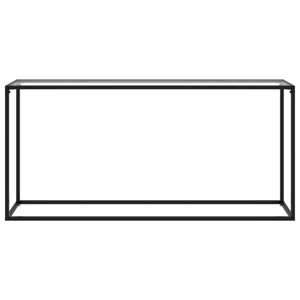 ZNTS Console Table Black 63x22x13.8x22x29.5x22 Tempered Glass 322824