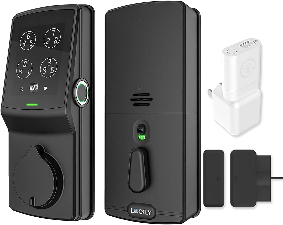 Lockly Secure Pro PGD728WMB Wi-Fi Smart Lock, Keyless Entry Door Lock Deadbolt with Patented Keypad, 3D Fingerprint, Works with Smartphone App, Amazon Alexa, and Google Assistant, Matte Black
