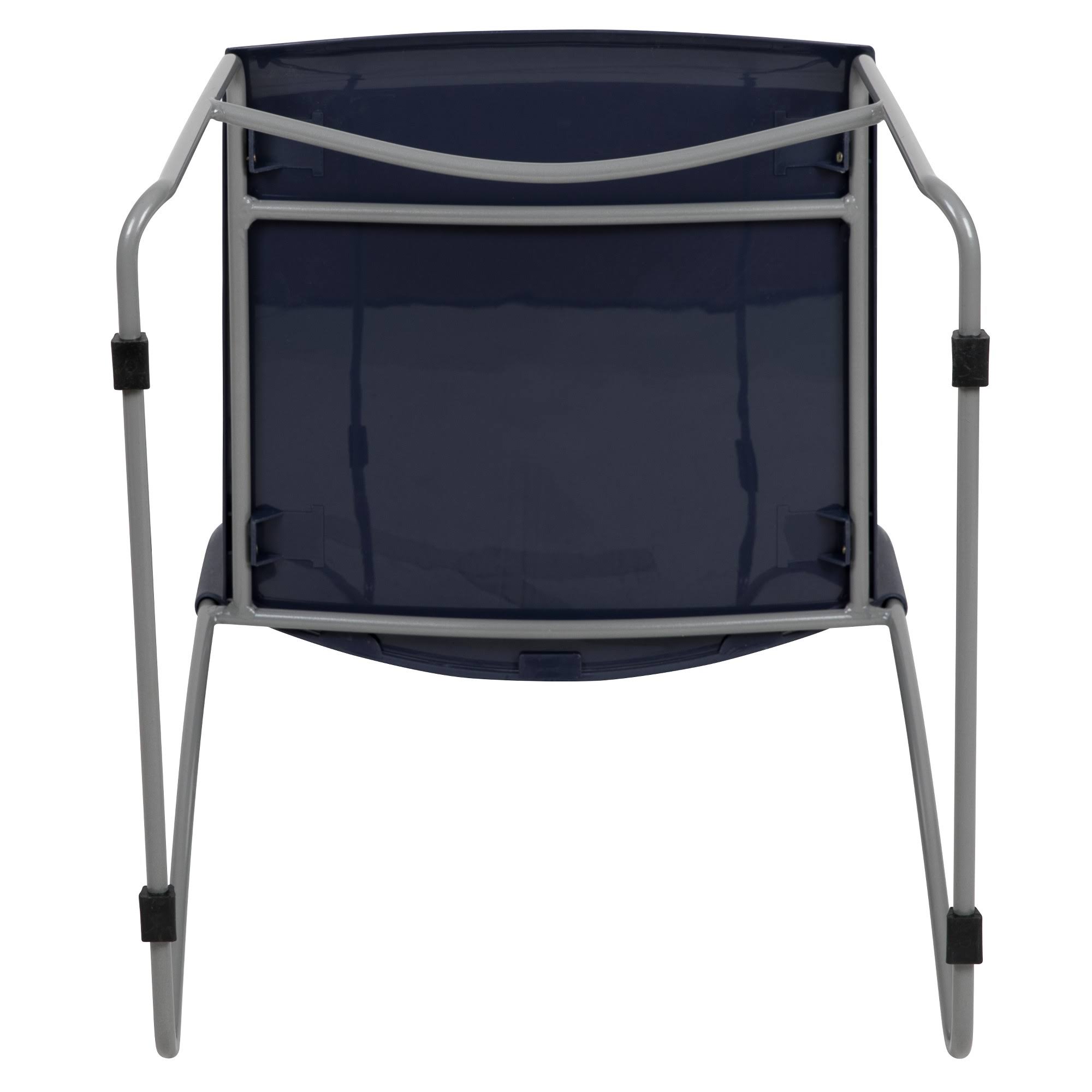 Emma + Oliver Home and Office Navy Sled Base Stack Chair with Air-Vent Back - Guest Chair