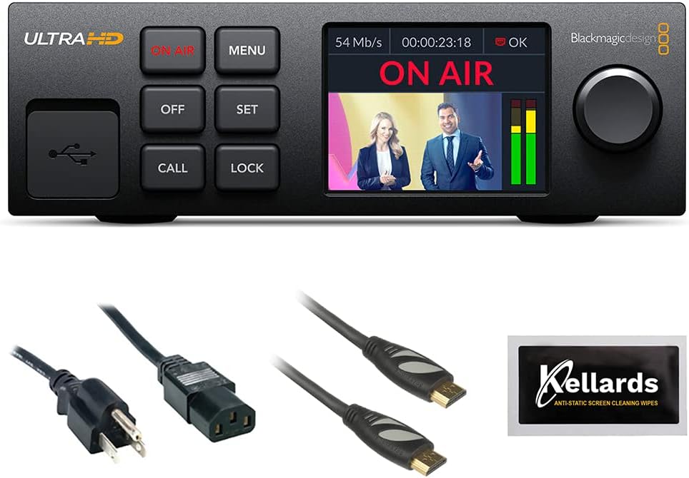 Blackmagic Design Web Presenter 4K Bundle with PC Power Cord, HDMI Cable, and Screen Cleaning Wipes (5-Pack)