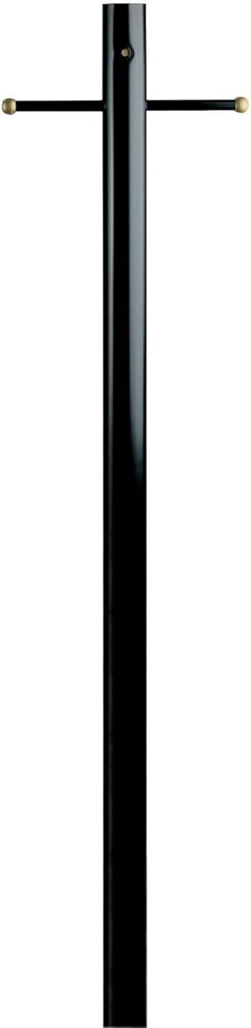 Westinghouse Lighting Lantern Post with Ground Convenience Outlet and Dusk to Dawn Sensor, Black Finish on Steel