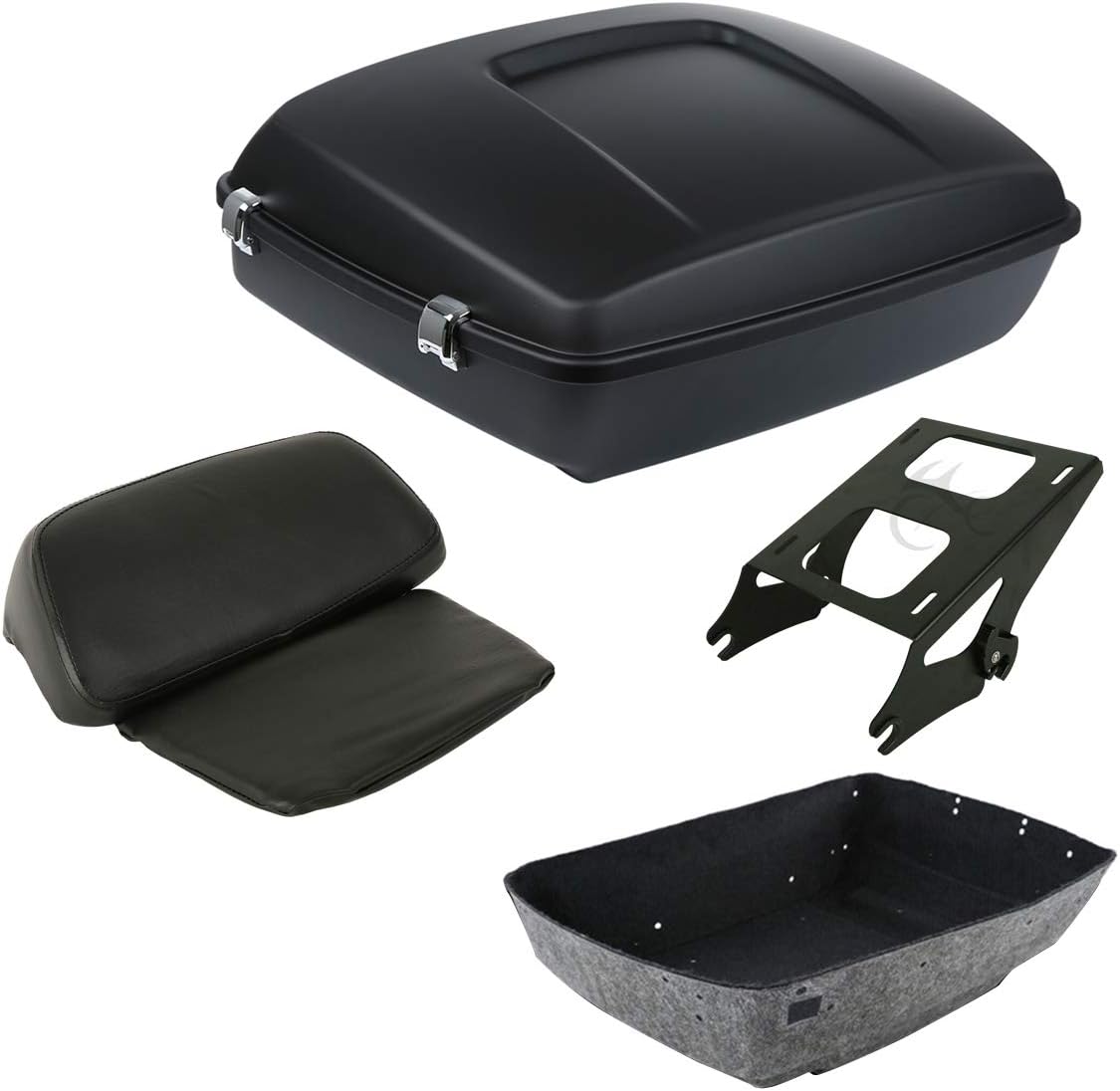 XFMT Chopped Tour Pack Trunk Backrest +Rack Compatible with Harley Touring Road Glide 2014-2022