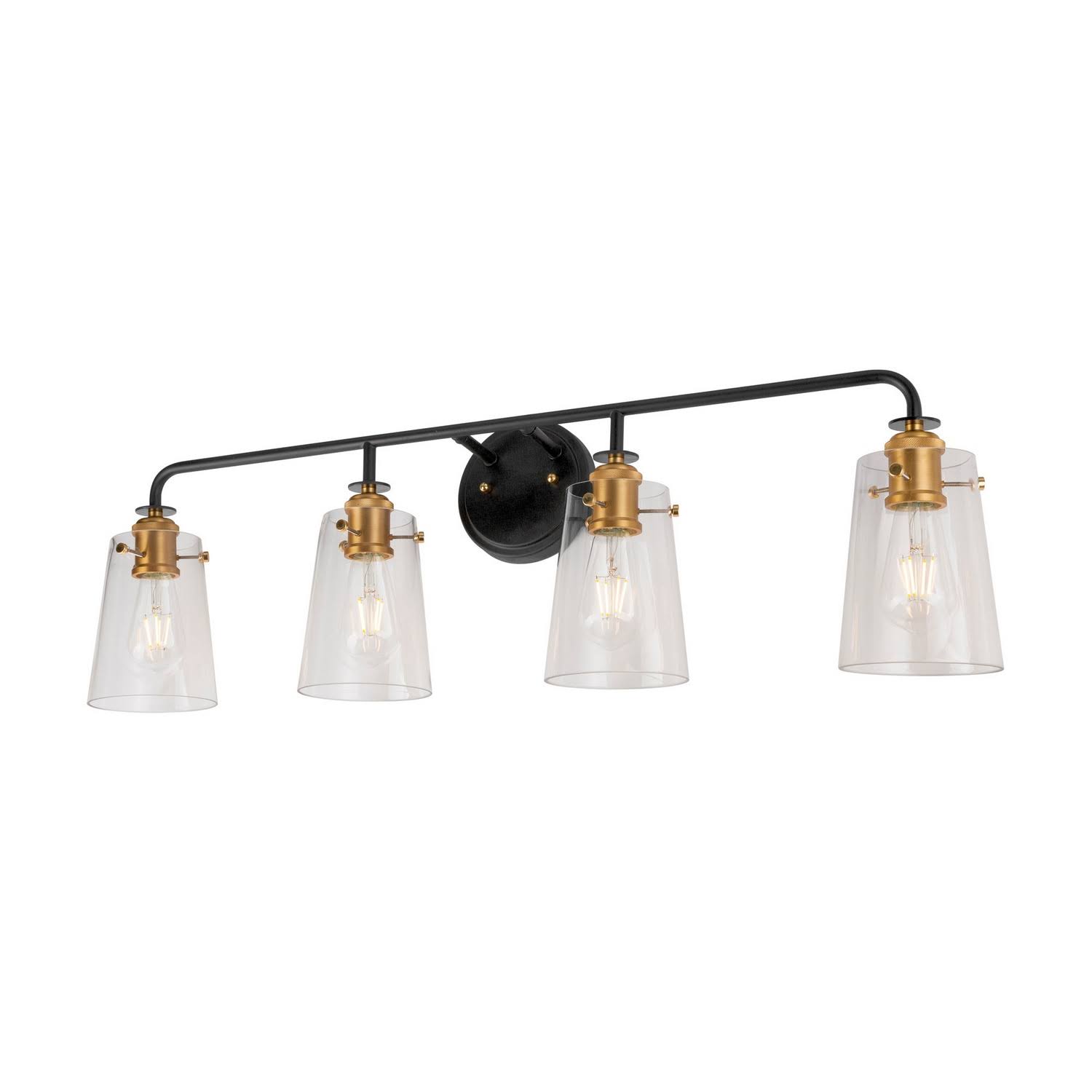 Forte Lighting-5118-04-62-Ronna - 4 Light Bath Vanity Black/Soft Gold