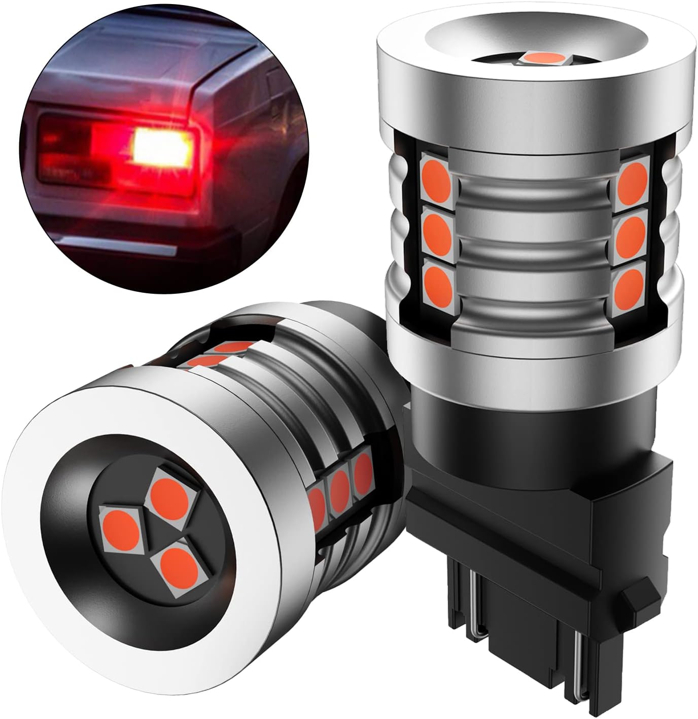 SEALIGHT 3157 LED Bulb Red, 12V Super Bright LED Tail Lights for 3057 4057 3156 3056 3457, Suit for Brake light, Turn Signal Light (2 Pack)