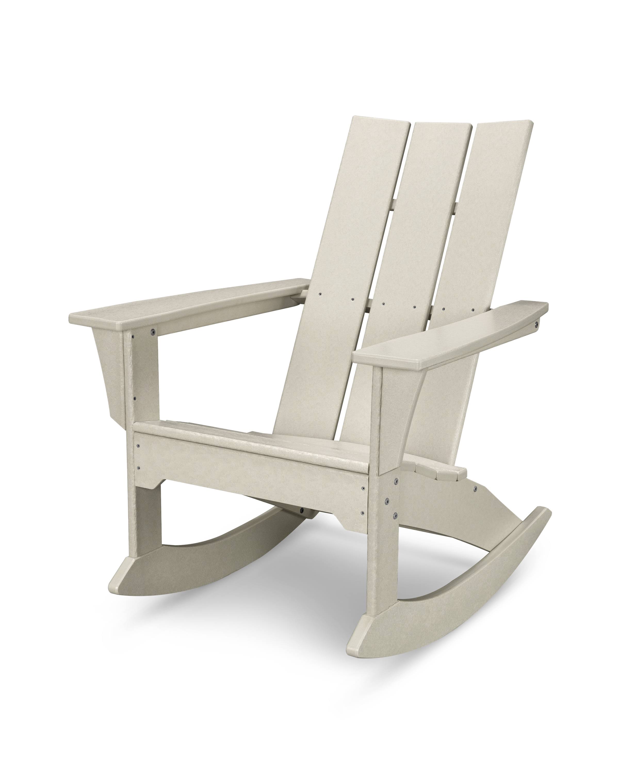 Outdoor POLYWOOD Modern Recycled Plastic Adirondack Rocker Sand