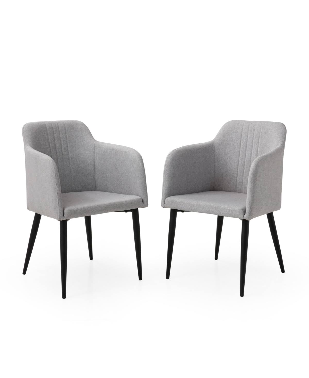 AC Pacific Jason Modern Living Room Accent and Dining Arm Chair, Set of 2 - Light Grey