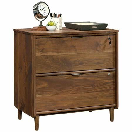 Sauder Clifford Place 2 Drawer Lateral File Cabinet in Grand Walnut, Brown
