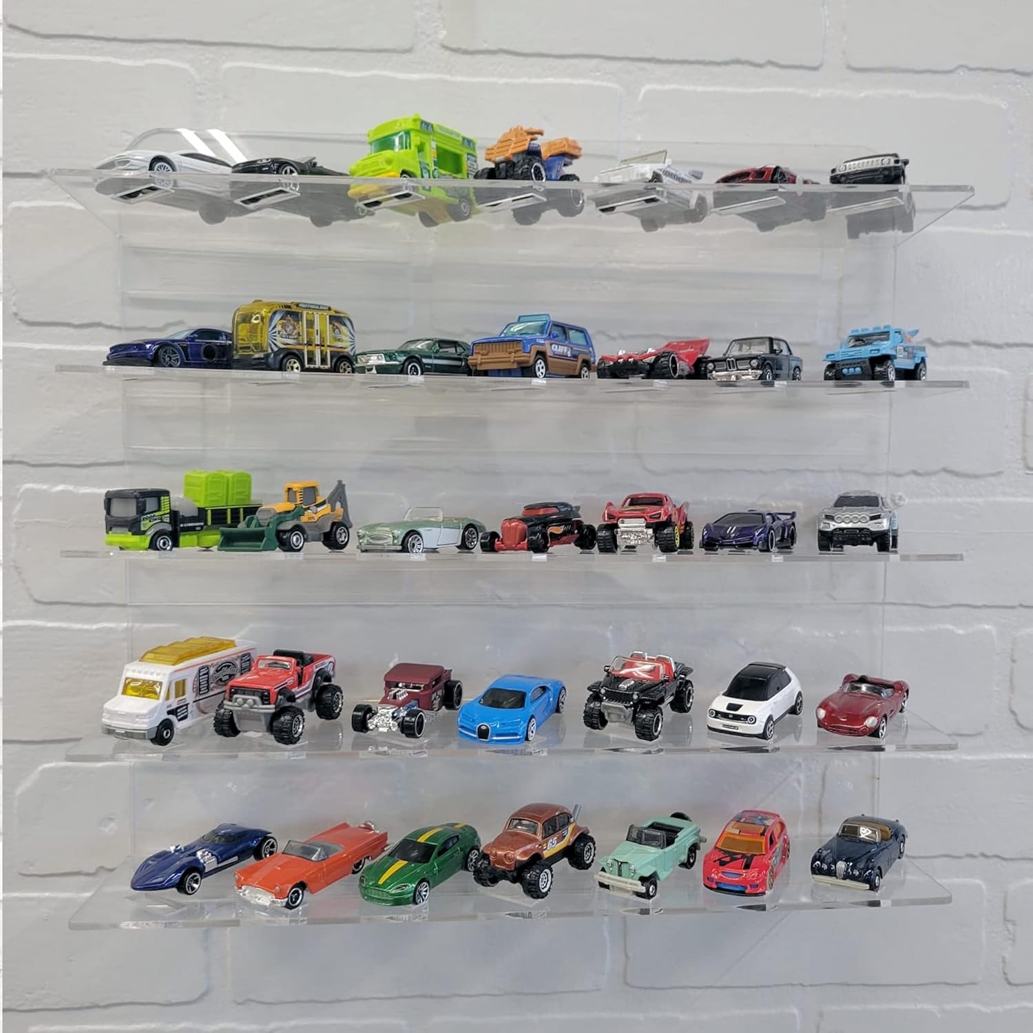 Acrylic Wall Display Case for 35 diecast 1:64 Cars, No Assembly Required, just Hang on Pack of 2