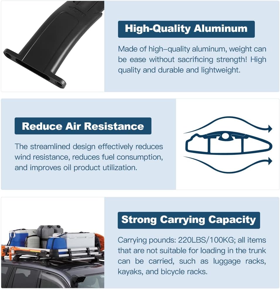 ZSPART Roof Rack Crossbars Fit for Escalade 2015-2020,for Escalade ESV 2015-2020,for Suburban 2015-2020,for Tahoe 2015-2020,for Yukon 2015-2020,for Yukon XL 2015-2020,Aluminum Rails Matte roof Rack