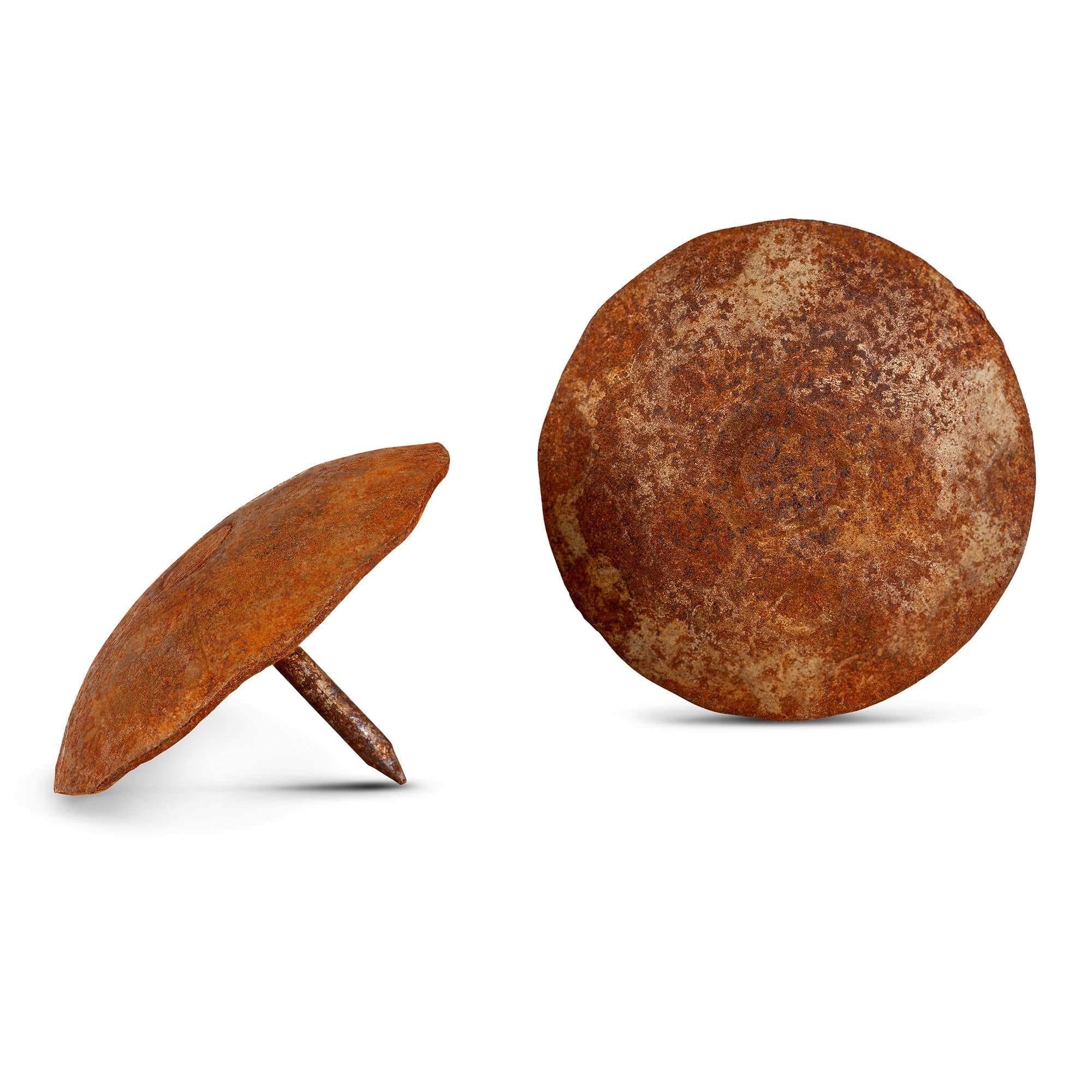 2x22 Round Decorative Nail Clavos, Rusted / 25 Pack