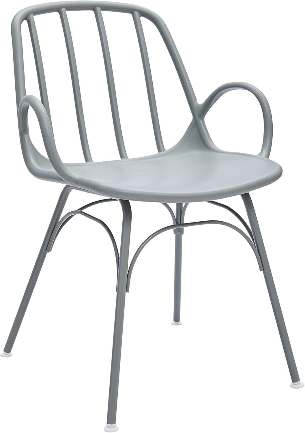 Amazon Brand - Rivet Nova Modern Slatted-Back Plastic Dining Chair, 21.6
