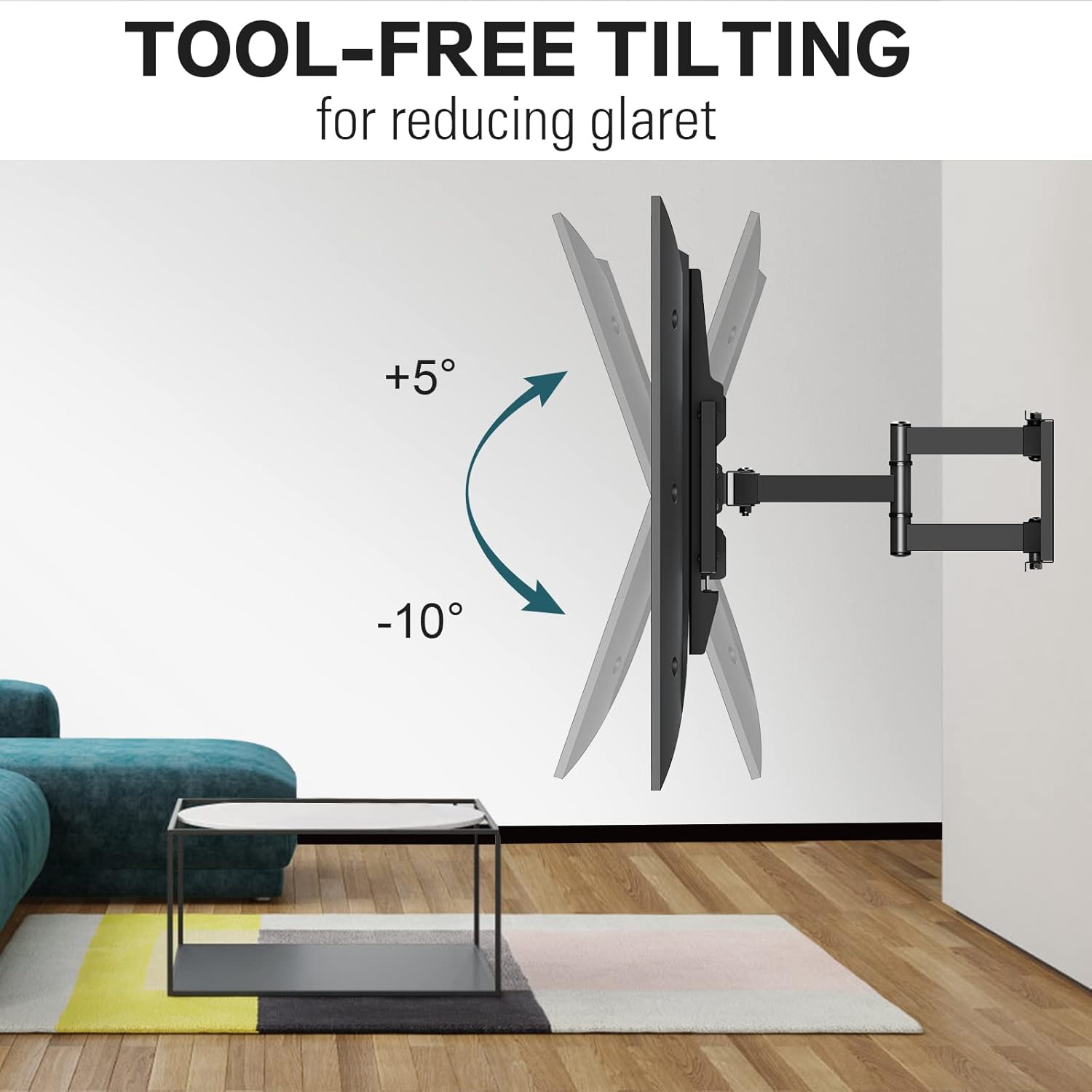 MOUNTUP TV Wall Mount, Full Motion TV Mount Swivel and Tilt for Most 42-70 Inch(Some Up to 75'')Flat Screen/Curved TV, Wall Mount TV Bracket Max VESA 600x400mm, Holds up to 100 lbs, Fits Max 24'' Stud Pack of 2