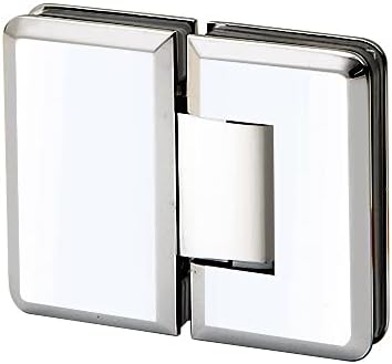 Brixwell H-P180GTG-CB Premier Series Glass to Glass Mount Shower Door Hinge 180 Degree Polished Chrome W/Brass Accents Pack of 2