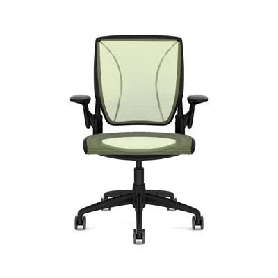 Humanscale World Mesh Desk Chair Back Finish: Pinstripe Mesh - Citron