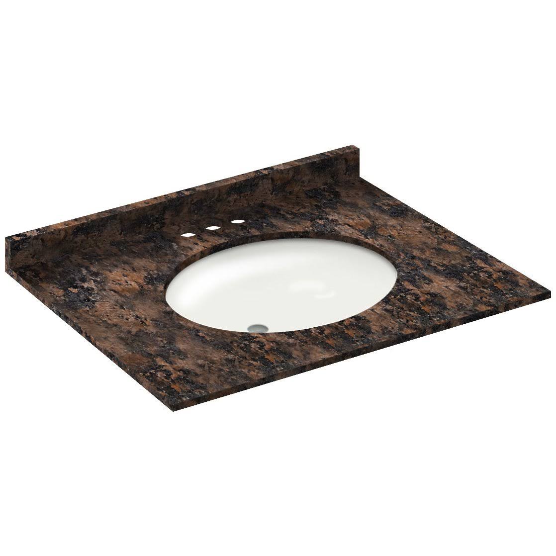 LessCare Horizon Baltic Brown 31W 22D 4 in. Spread Single Vanity Top with Backsplash LGB31224