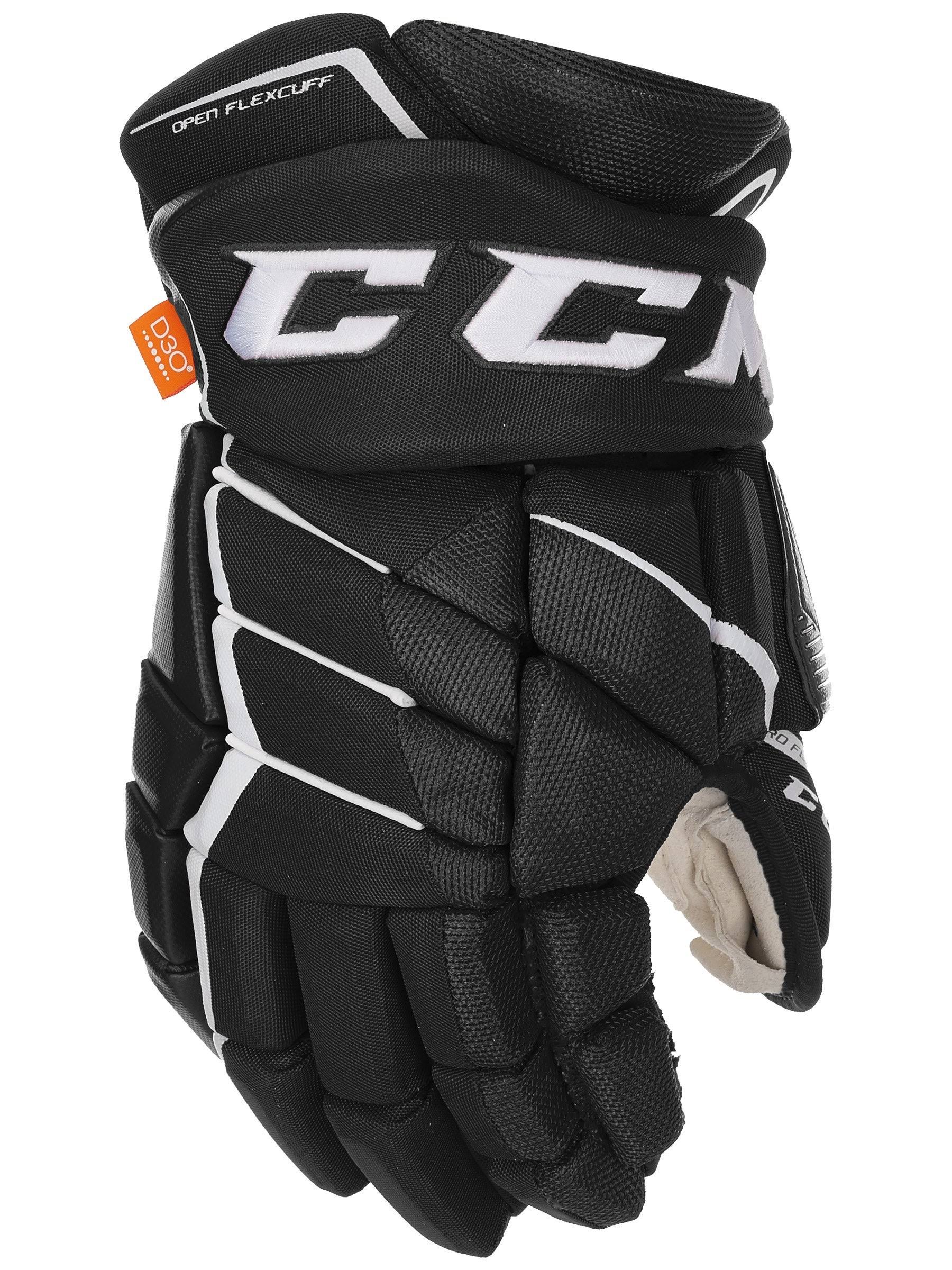 CCM JetSpeed FT1 Hockey Gloves - Junior - Black/White - 11.0x22