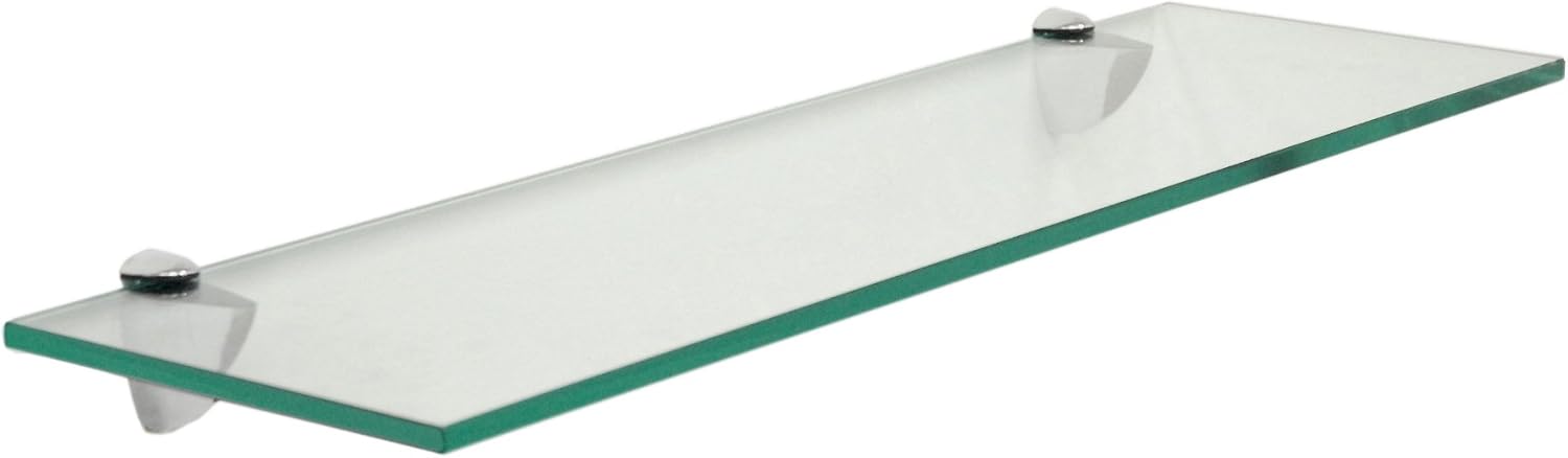 Floating Glass Bathroom Shelf Finish: Chrome, Size: 30