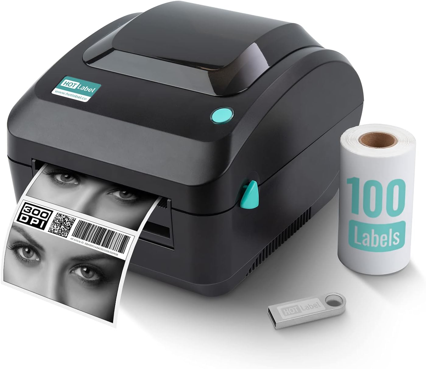 HotLabel 300 DPI Shipping Label Printer 4x6, A300 Direct Thermal Label Printer for Shipping Packages, Product Barcode Printer Sticker Maker Machine for Amazon Shopify FedEx UPS, Address Mailing