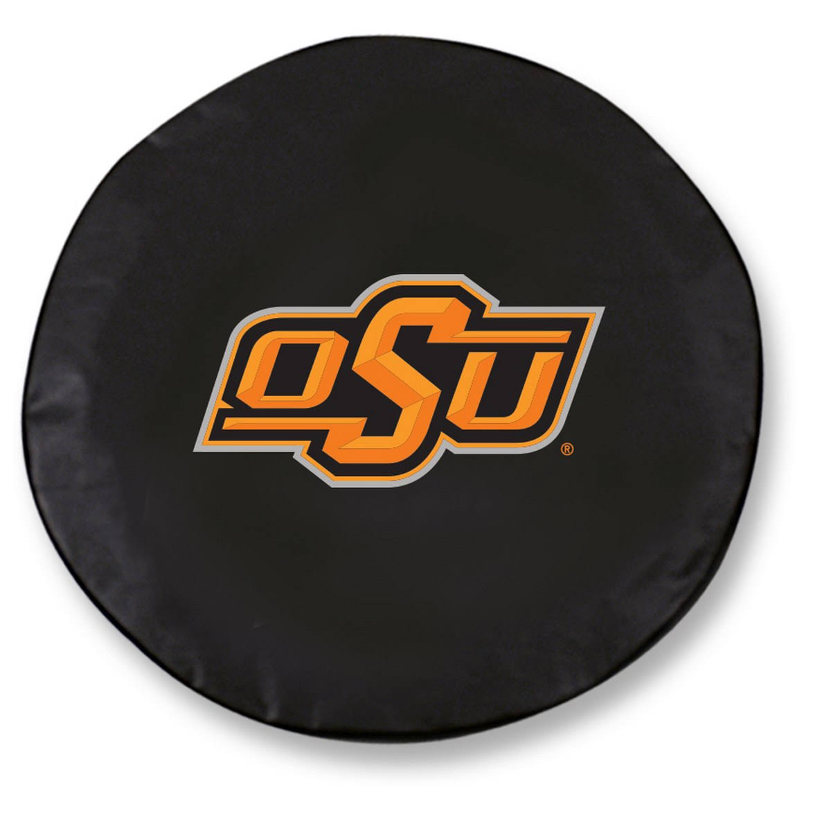 Oklahoma State Cowboys HBS Black Vinyl Fitted Car Tire Cover (29 3/4x22 x 8x22)