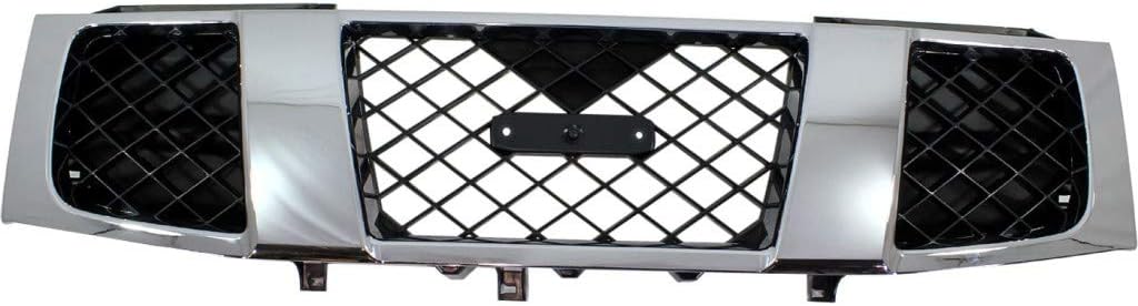 For Nissan Titan Grille Assembly 2004 05 06 2007 | Chrome Shell w/Painted Black Insert | Plastic | NI1200210 | 623107S200