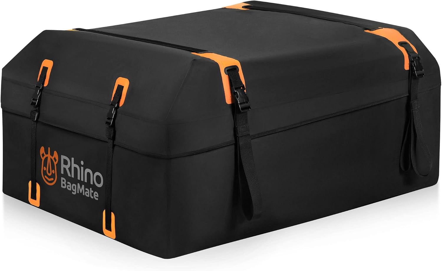 BAGMATE Military-Grade Waterproof Rooftop Bag - Rooftop Cargo Carrier &ndash; 19 Cubic Ft. with 4 Door Hooks, Zipper/Buckle Closure, Extra Strap &ndash; Black Roof Bag for Cars with or Without Rack