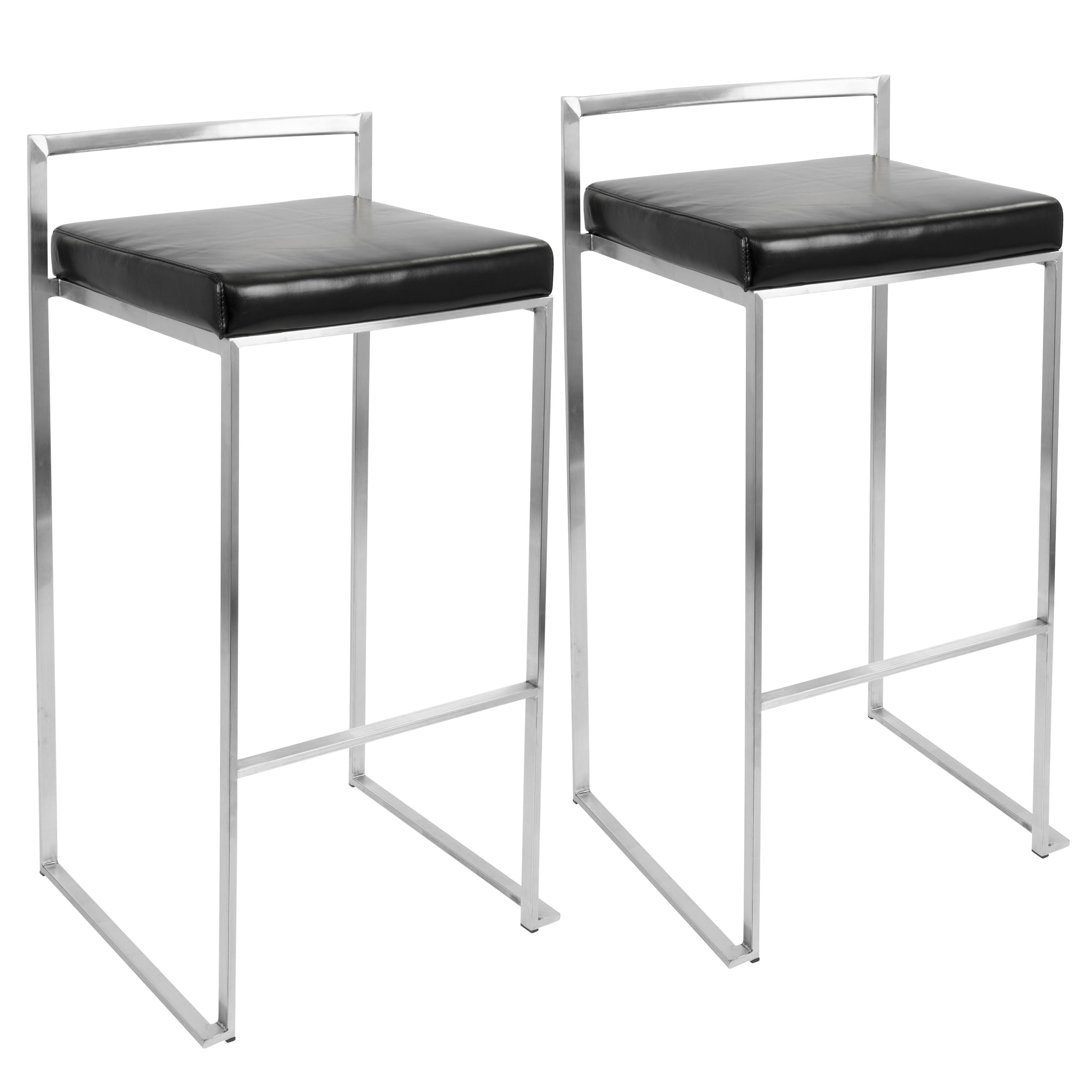 LumiSource Fuji Barstool - Set of 2 - Black