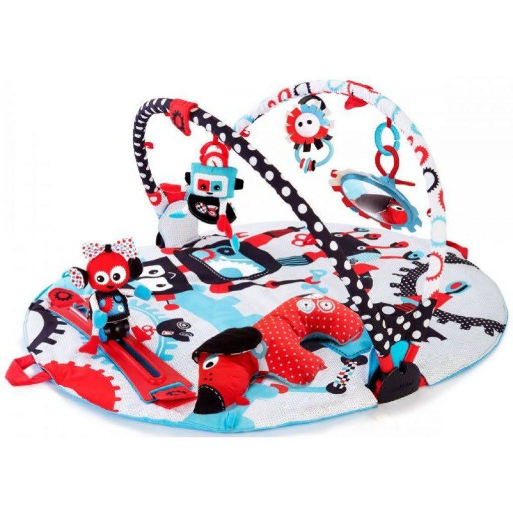 Baby Gym and Play Mat - 3 Stage Accessory Gym with Motorized Robot