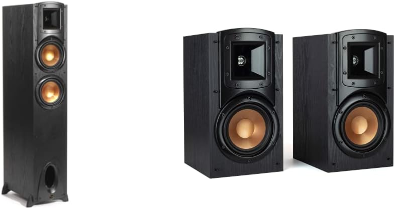 Klipsch Synergy Black Label F-200 Floorstanding Speaker with Proprietary Horn Technology, Dual 6.5” High-Output Woofers, with Room-Filling Sound in Black