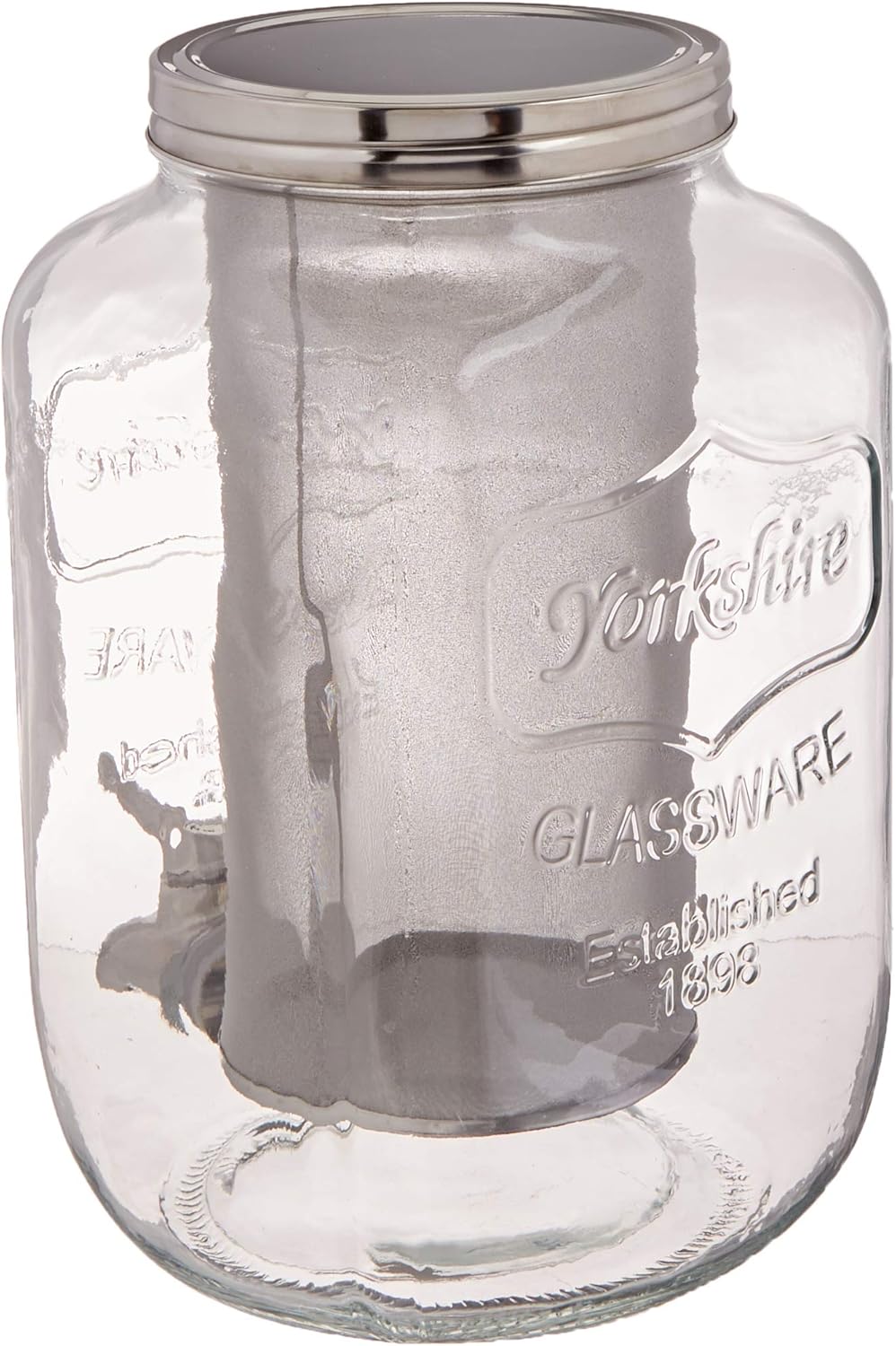 2 Gallon Premium Cold Brew Coffee Maker - 8 Quart Strong Glass Dispenser with Metal Spigot Dispenser, Metal Filter and Airtight Metal Lid -for Extra Large Batch Cold Brewing by kitchentoolz Pack of 2