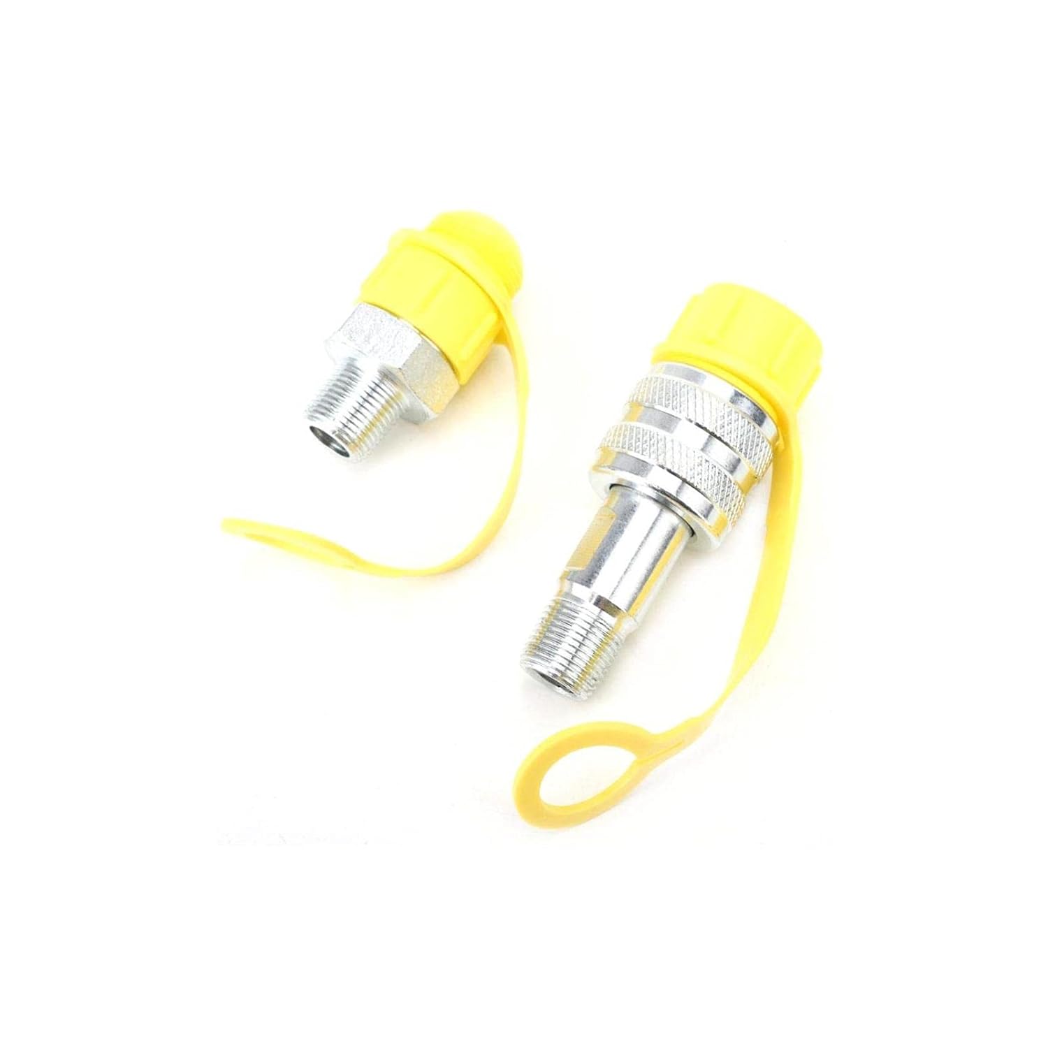 Hydraulic Coupling Set, Hydraulic Quick Disconnect Coupling,Zg3/8 Mechanical Oil Pipe Chrome Plated Steel Quick Disconnect Coupler with Safety Lock Function 70Mpa Pack of 2