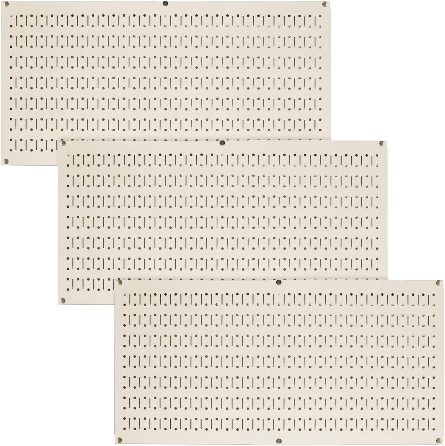 Wall Control Pegboard Value Pack - (3) Pack of Wall Control 16-Inch Tall x 32-Inch Wide Horizontal Steel Pegboards for Wall Home & Garage Tool Storage Organization (Metallic Galvanized Pegboard)
