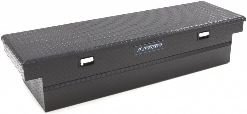Lund Cross Bed Box Universal Aluminum Single Lid - Black | Dim A: 54.5; Dim B: 63.75; Dim C: 13.5; Dim D: 20.5; Dim E: 5.5; Dim F: 4.25; Dim G: 8